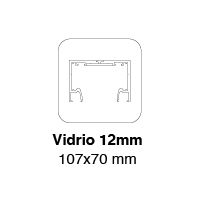 PERFIL SUPERIOR PARA VIDRIO FIJO DE 12mm 107x70mm